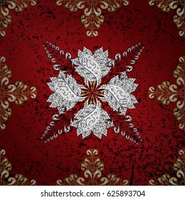 Ornate vector decoration. Damask gold floral flower pattern background on vector.
