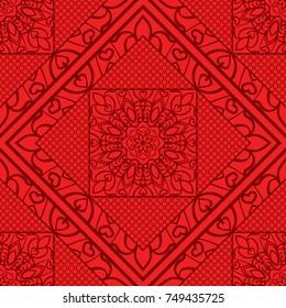 Ornate vector decoration. Seamless line art, lace, floral pattern background for wallpaper design.