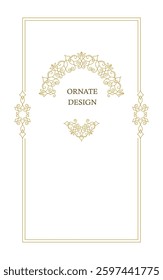 Ornate vector decorative frame. Elegant element for design template