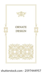 Ornate vector decorative frame. Elegant element for design template