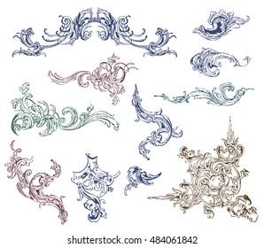 Ornate vector design elements and page decoration. 