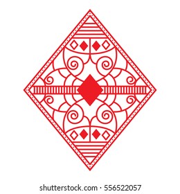 An Ornate Vector Diamond From A Custom Set Of Poker Suits.