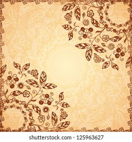 Ornate vector doodle flowers background