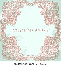 Ornate vector frame (beige vintage greetings)
