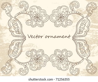 Ornate vector frame (beige vintage greetings)