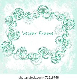 Ornate vector frame (beige vintage greetings)