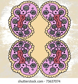 Ornate vector frame (beige vintage greetings)