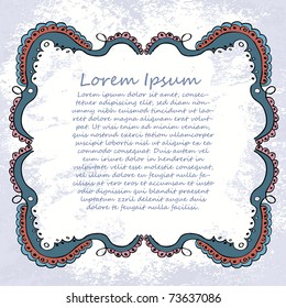 Ornate vector frame (beige vintage greetings)