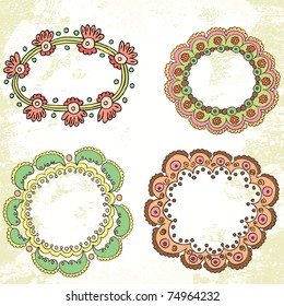 Ornate vector frame (beige vintage greetings)