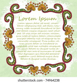 Ornate vector frame (beige vintage greetings)