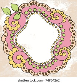 Ornate vector frame (beige vintage greetings)