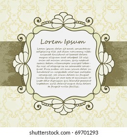 Ornate vector frame. Vintage design