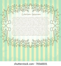 Ornate vector frame. Vintage design for Valentine's Day