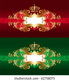 Ornate vector golden luxury frames with crown