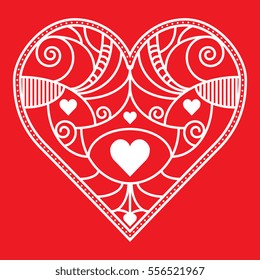 An ornate vector heart from a custom set of poker suits.