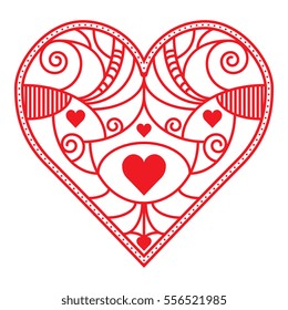 An ornate vector heart from a custom set of poker suits.