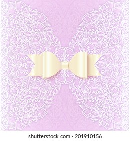 Ornate vector lacy wedding invitation card cover