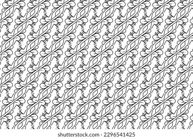 Ornate Vector Line Art Seamless Pattern. Ideal for Wall Art and Wrapping Paper Design.