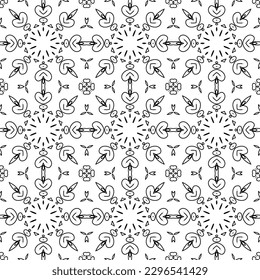 Ornate Vector Line Art Seamless Pattern. Ideal for Wall Art and Wrapping Paper Design.
