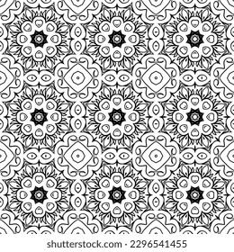 Ornate Vector Line Art Seamless Pattern. Ideal for Wall Art and Wrapping Paper Design.