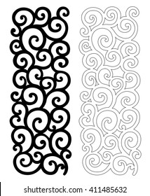 Ornate vector pattern for cutting on white background
