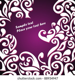 ornate vector postcard consist of tracery patterns. Vector illustration