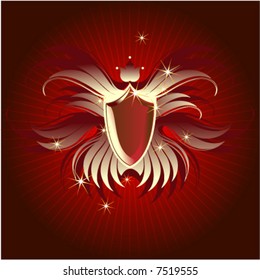 Ornate vector shield background