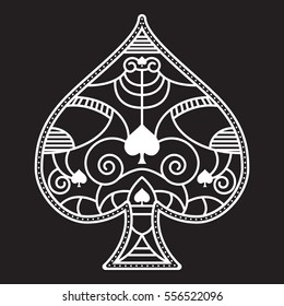 An ornate vector spade from a custom set of poker suits.