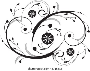 Ornate victorian spirals and flourishes design in vector format.