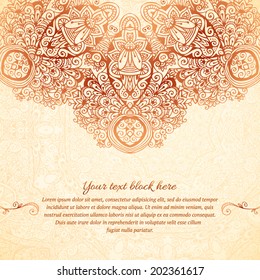 Ornate vintage background in mehndi style