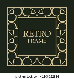 Ornate vintage card design with ornamental border frame. Use for wedding invitations, royal certificates, greeting cards. Vector illustration.