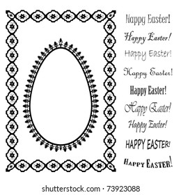 Ornate vintage easter and calligraphic design