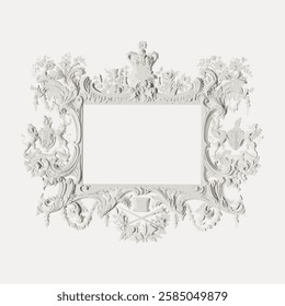 Ornate vintage frame with intricate floral and scroll designs. Elegant, decorative, and classic. Perfect for art, photos, or mirrors. Detailed and stylish. Vintage art illustration, vector.