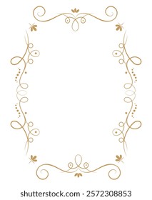 Ornate Vintage Frame. Isolated Border in Victorian style on white background. Vector illustration