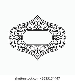 Ornate Vintage Frame Outline Vector for Labels and Invitations.