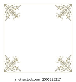 Ornate vintage frames and scroll elements. Floral motifs. Good for greeting cards, wedding invitations, restaurant menu, royal certificates and graphic design.