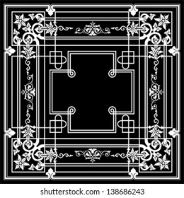 Ornate Vintage One Color Quad Background