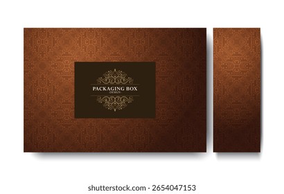 Diseño de caja de empaquetado de patrón de Antiguas adornado con Elementos florecientes aislados