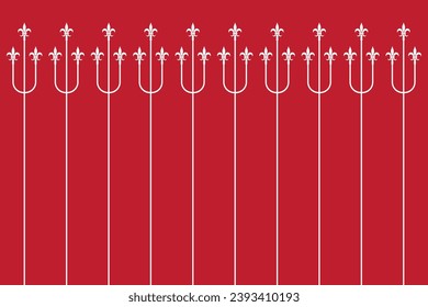 Ornate of vintage style pattern. Classic style stripes white on red background. Design print for textile, trellis, cutting, architecture, interior, fence, textile, wallpaper, background. Set 187