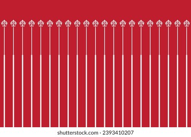 Ornate of vintage style pattern. Classic style stripes white on red background. Design print for textile, trellis, cutting, architecture, interior, fence, textile, wallpaper, background. Set 197