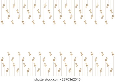Ornato de patrón de estilo vintage. Diseño clásico de rayas verticales de oro sobre fondo blanco. Impresión de diseño para textiles, enrejado, barandilla, arquitectura, interior, valla, textil, papel pintado. Establecer 102