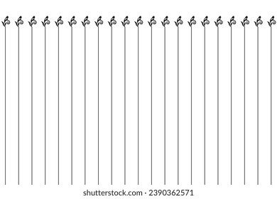 Ornate of vintage style pattern. Design classic of vertical stripes black on white backgground. Design print for textile, trellis, railling, architecture, interior, fence, textile, wallpaper. Set 104