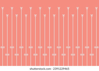 Ornate of vintage style pattern. Design classic of vertical stripes white on pink background. Design print for textile, trellis, railling, architecture, interior, fashion, textile, wallpaper. Set 154