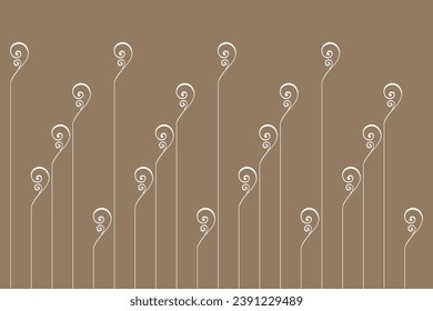 Ornate of vintage style pattern. Design classic of vertical stripes white on brown background. Design print for textile, trellis, railling, architecture, interior, fashion, textile, wallpaper. Set 150