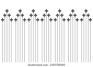 Ornate of vintage style pattern. Design classic of vertical stripes black on white background. Design print for textile, trellis, railling, wrapping, interior, fence, textile, wallpaper. Set 167