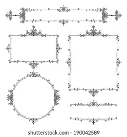 Ornate Vintage Swirl Frames. This ornate vintage design elements includes plenty of fancy swirls