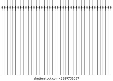 Ornate vintage symbol of floral pattern. Design classic stripes of vertical black on white backgground. Design print for trellis, railling, architecture, interior, fence, textile, wallpaper. Set 25