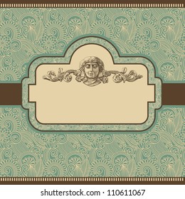 ornate vintage template with ornamental floral background