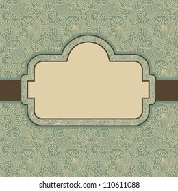 ornate vintage template with ornamental floral background