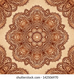 Ornate vintage vector napkin background in Indian mehndi style